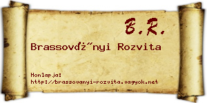 Brassoványi Rozvita névjegykártya